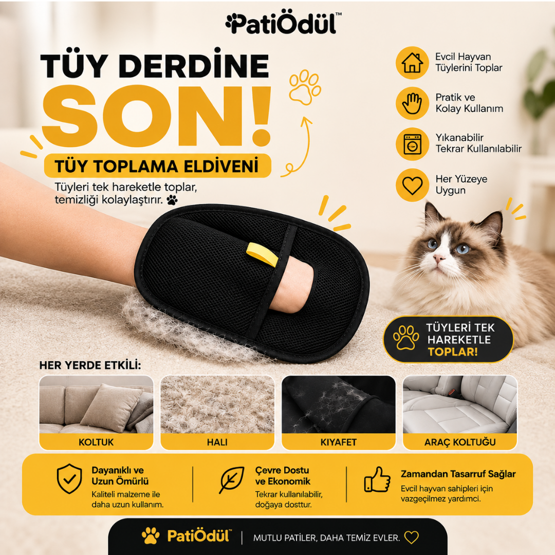 PatiÖdül™ Çift Yönlü Tüy Toplama Eldiveni