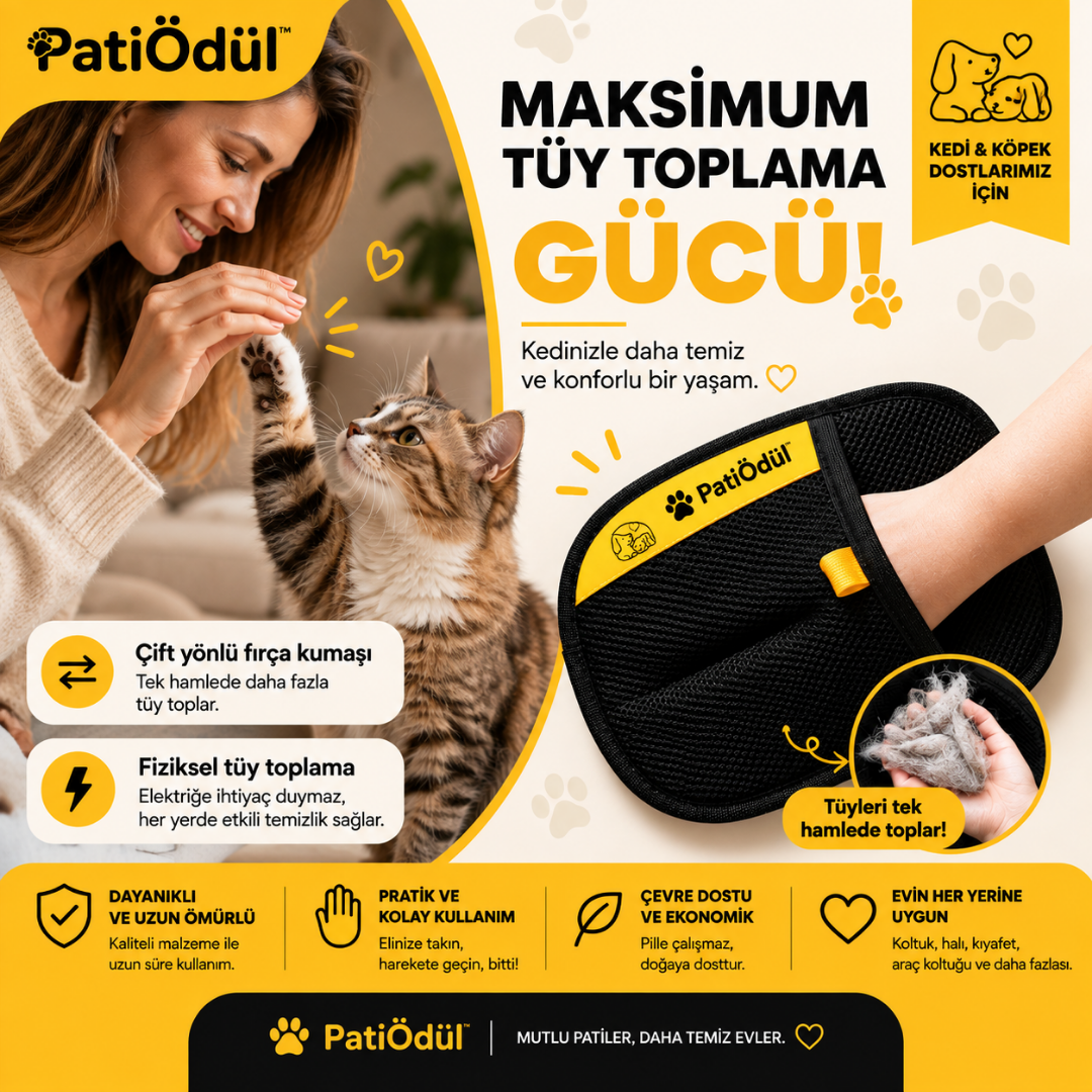 PatiÖdül™ Çift Yönlü Tüy Toplama Eldiveni