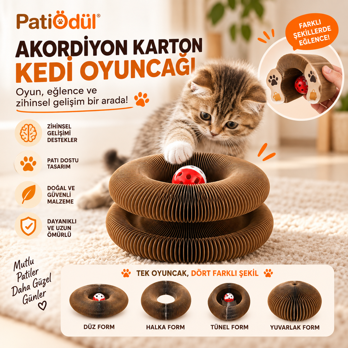 PatiÖdül™ Akıllı Tırmalama ve Oyun Yatağı