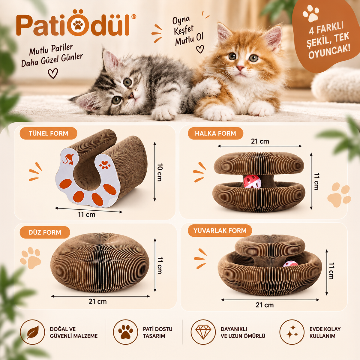 PatiÖdül™ Akıllı Tırmalama ve Oyun Yatağı