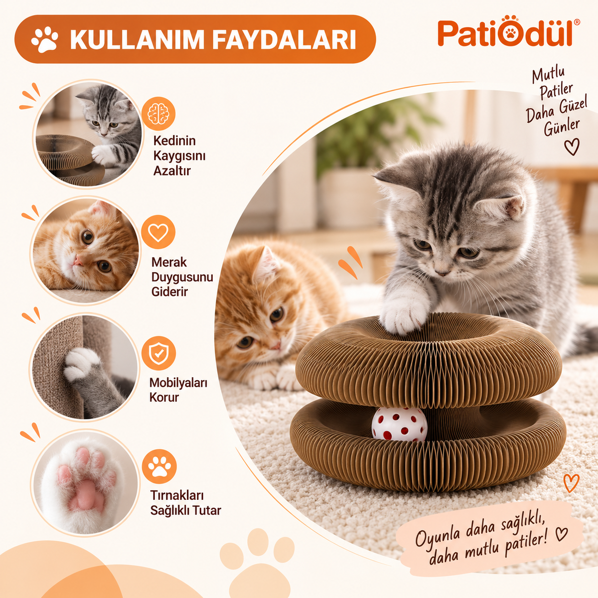 PatiÖdül™ Akıllı Tırmalama ve Oyun Yatağı